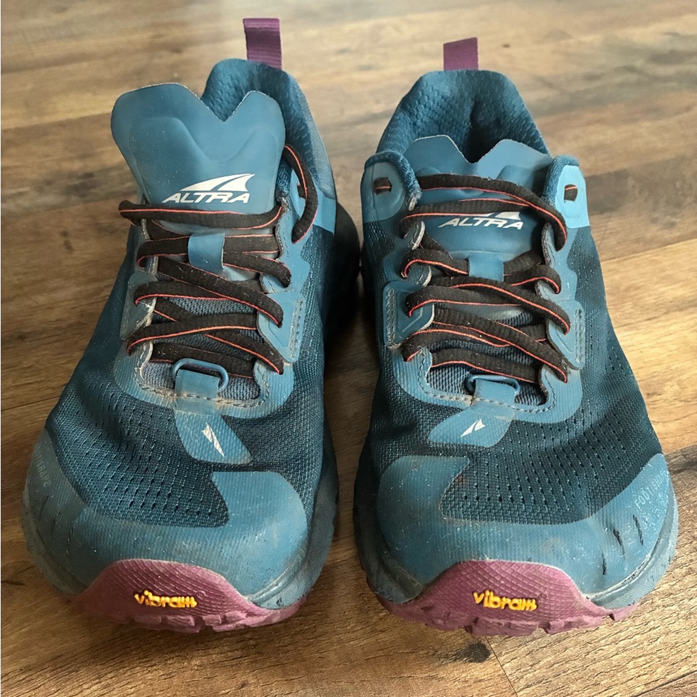 Altra Teal and Maroon Trail Shoes